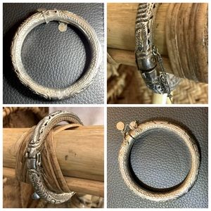 Vintage 1950s-60s antique silver hallowed bracelet. Higher purity then sterling.